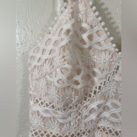 Net White Lace Cutout Dress - Picture 3 of 15